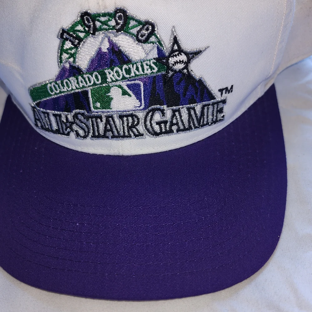 Vtg Colorado Rockies All-Star Game White and Purple Cap One Size Fits All Used
